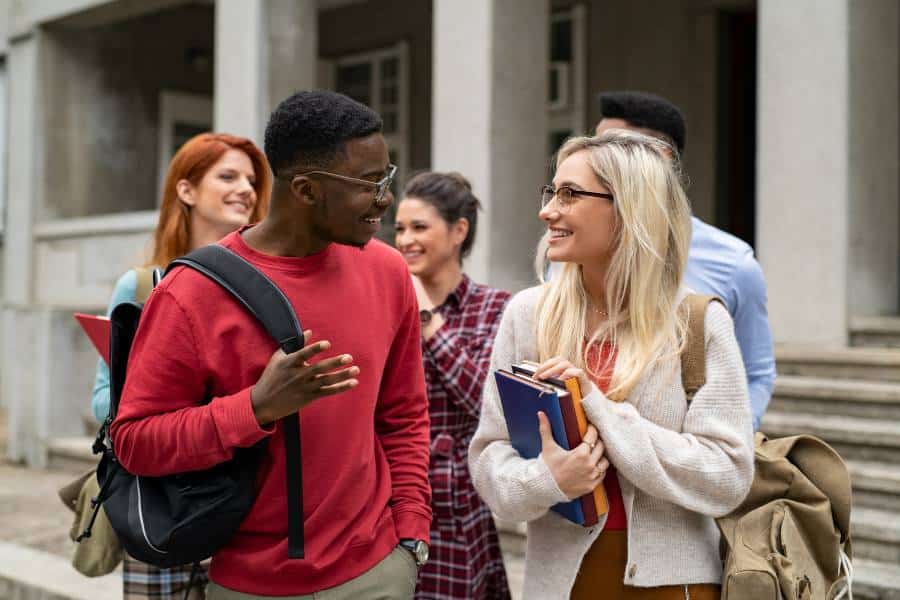 group of happy college students in r University City Philadelphia