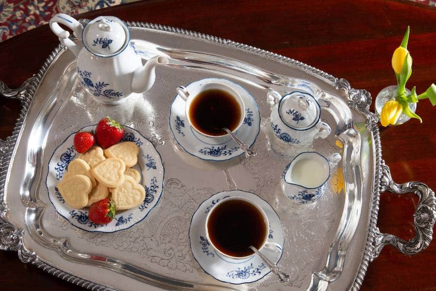 Fresh tea and cookies served at Cornerstone Bed & Breakfast in University City Philadelphia